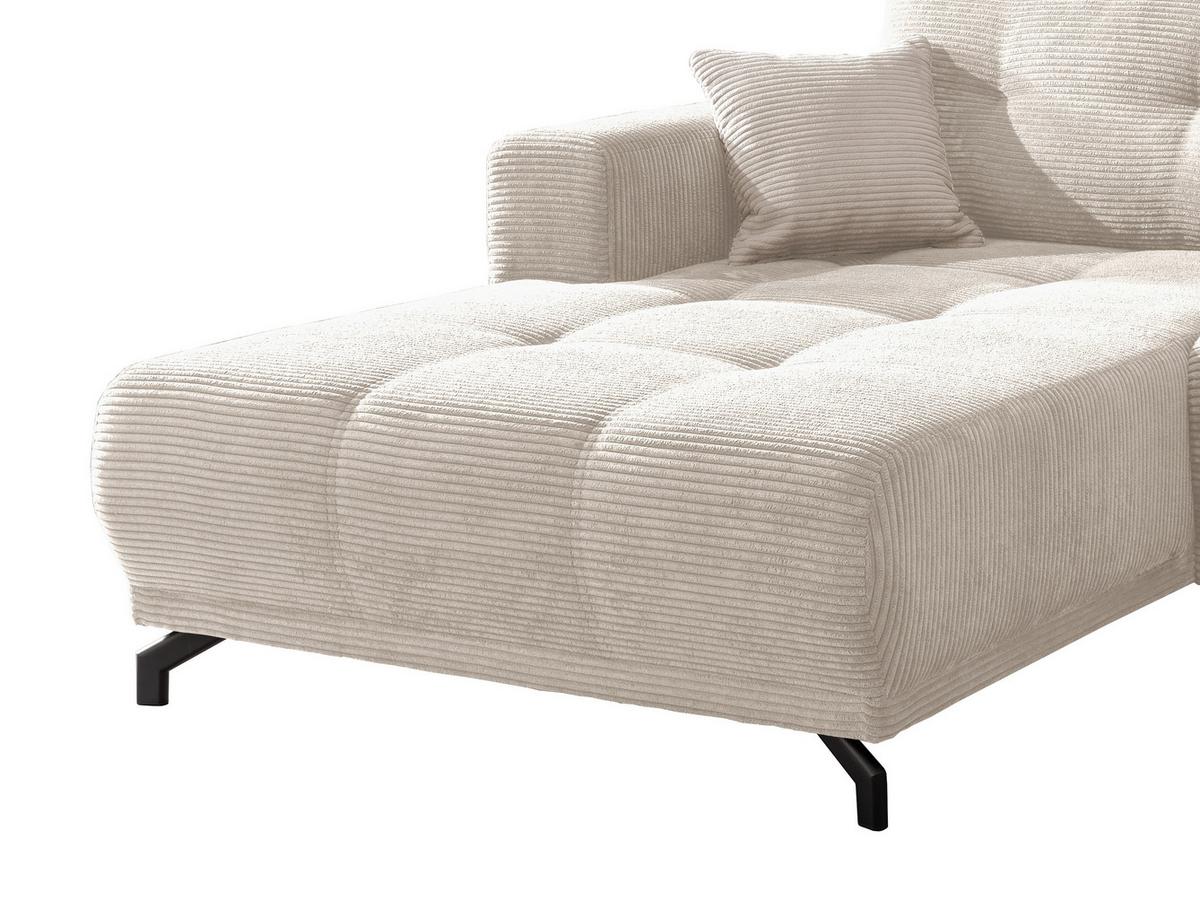 Wohnlandschaft Restato Beige Cord - Beige/Schwarz, MODERN, Holz/Textil (177/246cm) - MID.YOU