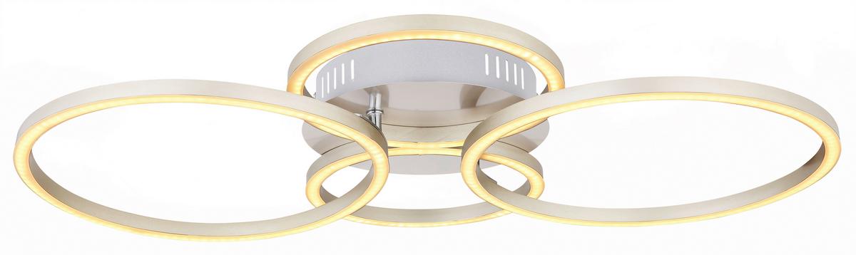 Stropna Led-svetilka Kendy, S Sijalko - barve niklja/opal, Basics, kovina/umetna masa (65,5/40,6/7,5cm) - Globo