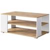 Couchtisch Narobi-I ca. 100x45x60 cm Eiche/Weiß - Eiche Wotan/Weiß, Trend, Holzwerkstoff/Kunststoff (100/45/60cm) - P & B