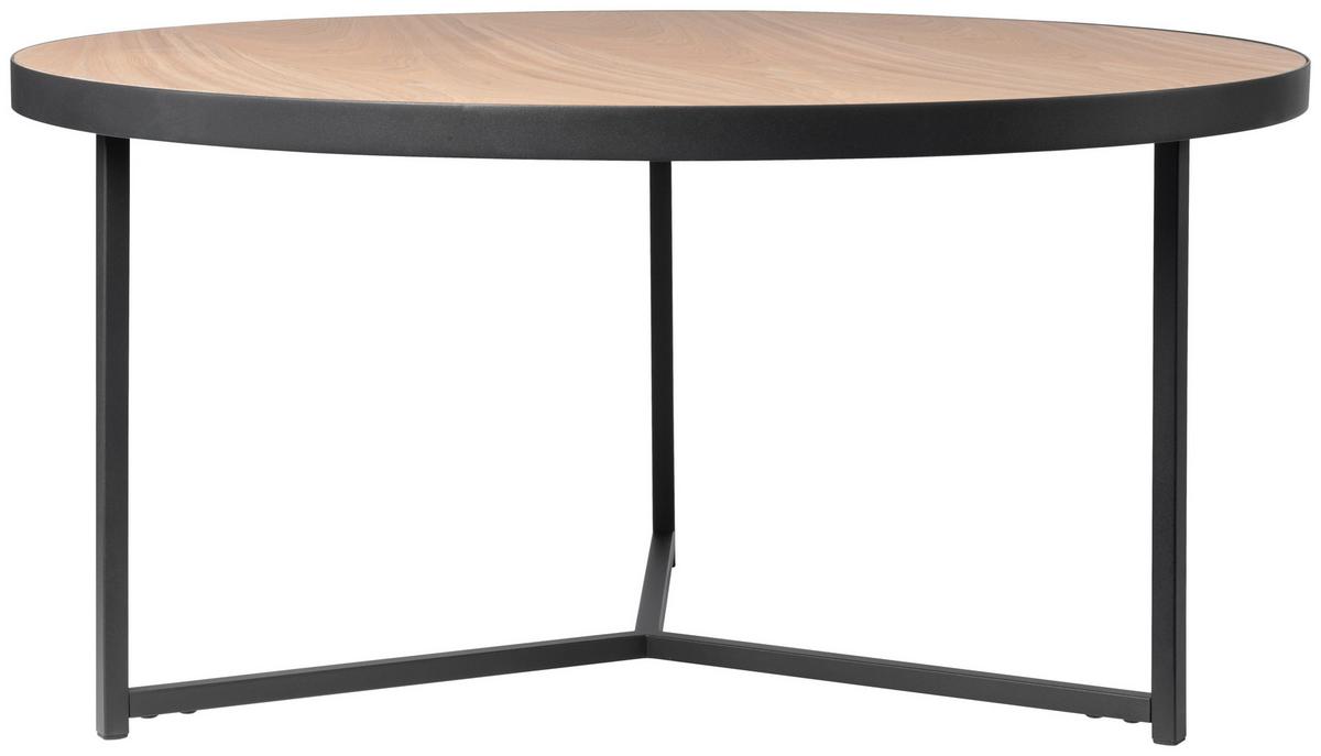 STOLIK KAWOWY PETER - kolor jesionowy/czarny, Design, materiał drewnopochodny/metal (80/80/40cm) - MID.YOU