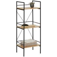 Regal in Schwarz/Eichefarben - Eichefarben/Schwarz, LIFESTYLE, Holzwerkstoff/Metall (34/96/27cm) - Mömax