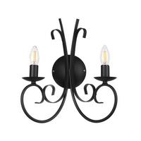 Wandleuchte Pompei Schwarz max. 6 Watt - Schwarz, KONVENTIONELL, Metall (35/38cm)