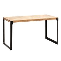 Jedilna Miza Akazie, Pravi Les, 120x60cm - črna/barve akacije, Design, kovina/les (120/60/76cm) - MID.YOU