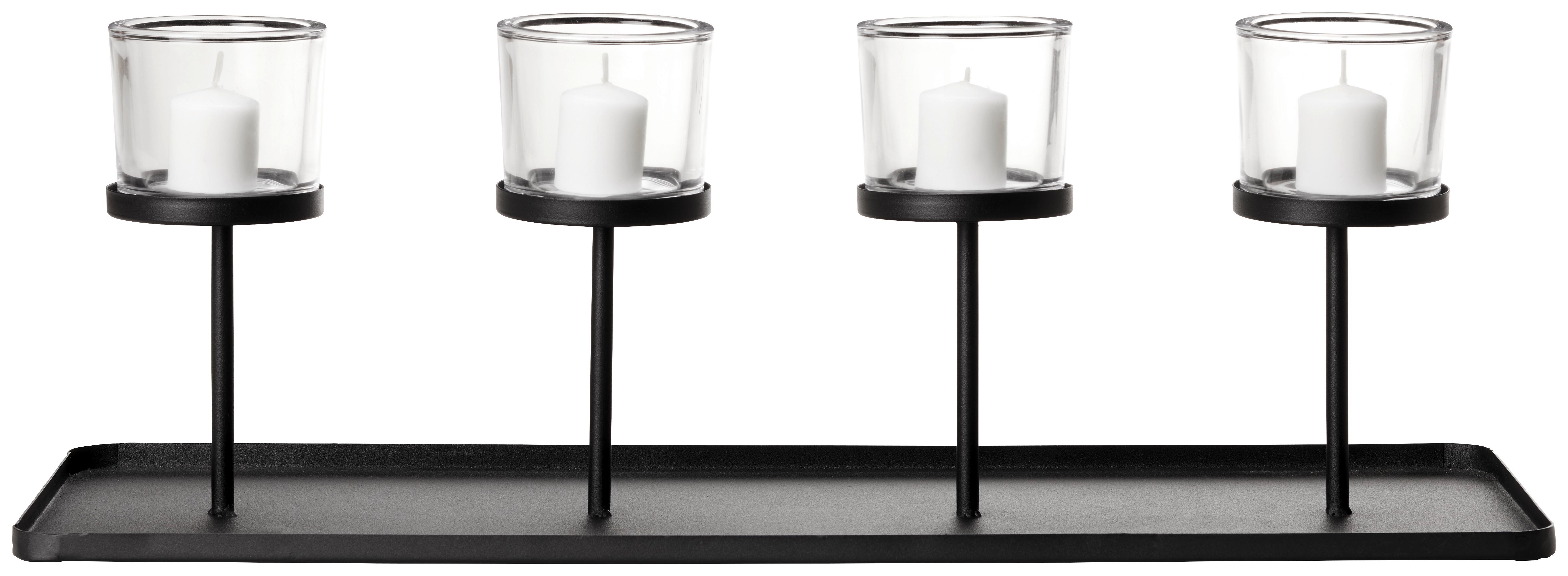 Kerzenhalter Malina aus Metall in Schwarz - Schwarz, Modern, Metall (65/21/21cm) - Premium Living