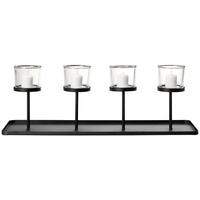 Świecznik MALINA MALINA I -JUB- - czarny, Modern, metal (65/21/21cm) - Premium Living