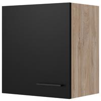 Kuhinjska Zgornja Omarica Capri, Črna, Hrast - črna/barve hrasta, Konvencionalno, kovina/leseni material (50/54,8/32cm) - FlexWell