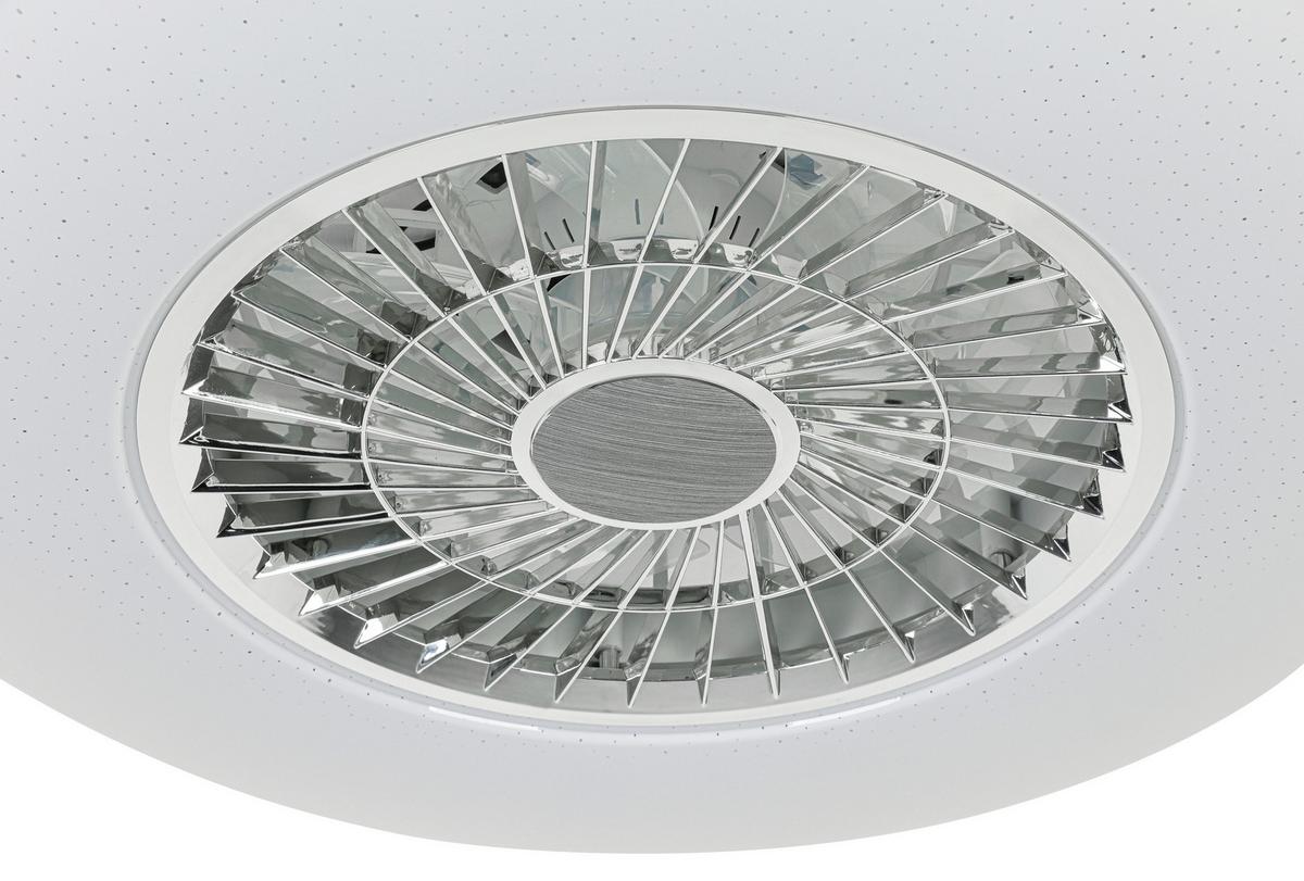 LED-Deckenleuchte Luftiku Weiß/Chromfarben max. 50 Watt - Chromfarben/Weiß, KONVENTIONELL, Kunststoff/Metall (58/14,5cm) - Premium Living