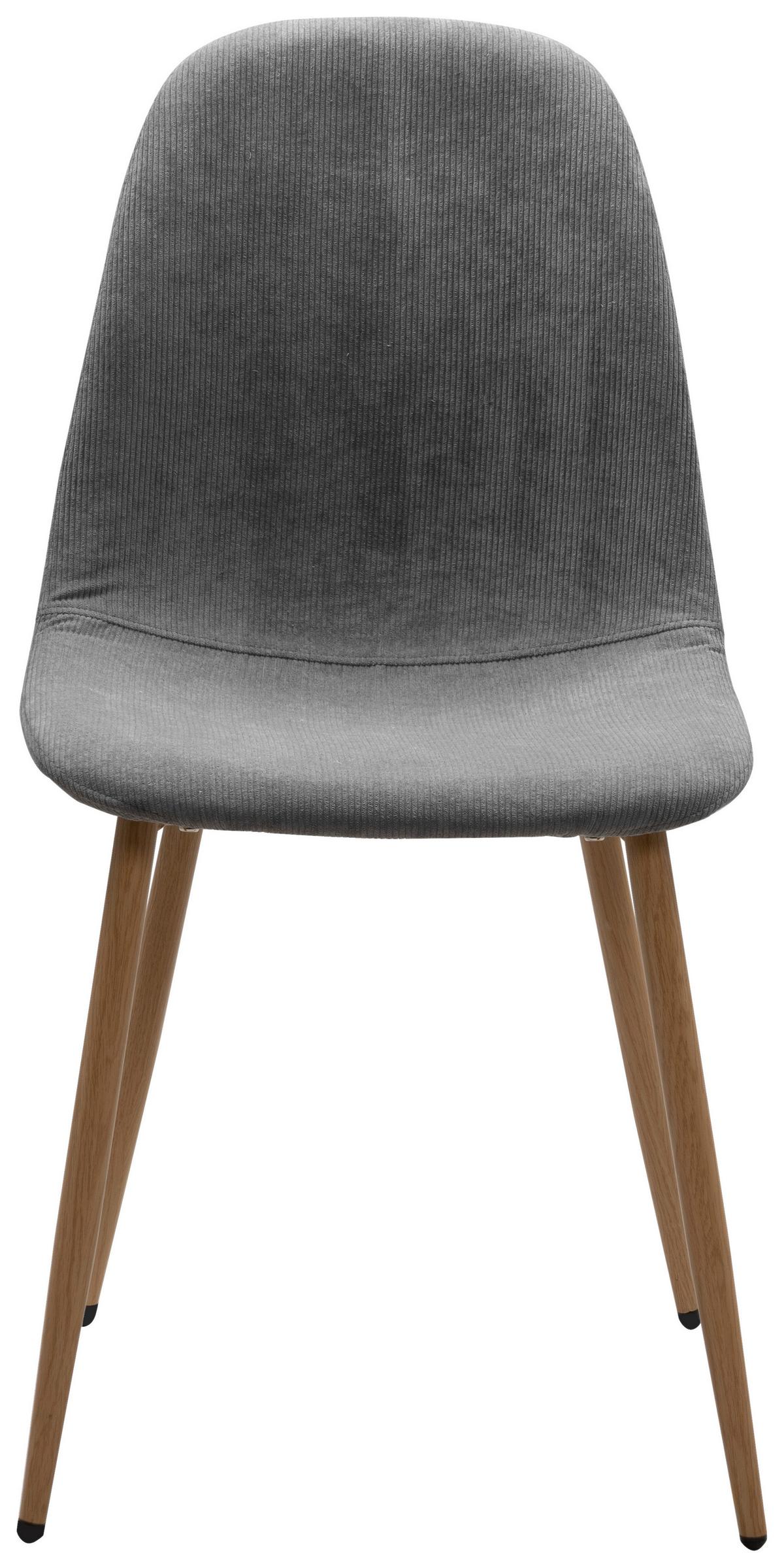ZESTAW KRZESEŁ ANYA 70A 4 SZTUKI - kolor dębowy/szary, Konventionell, metal/tkanina (43/83/50cm) - MID.YOU