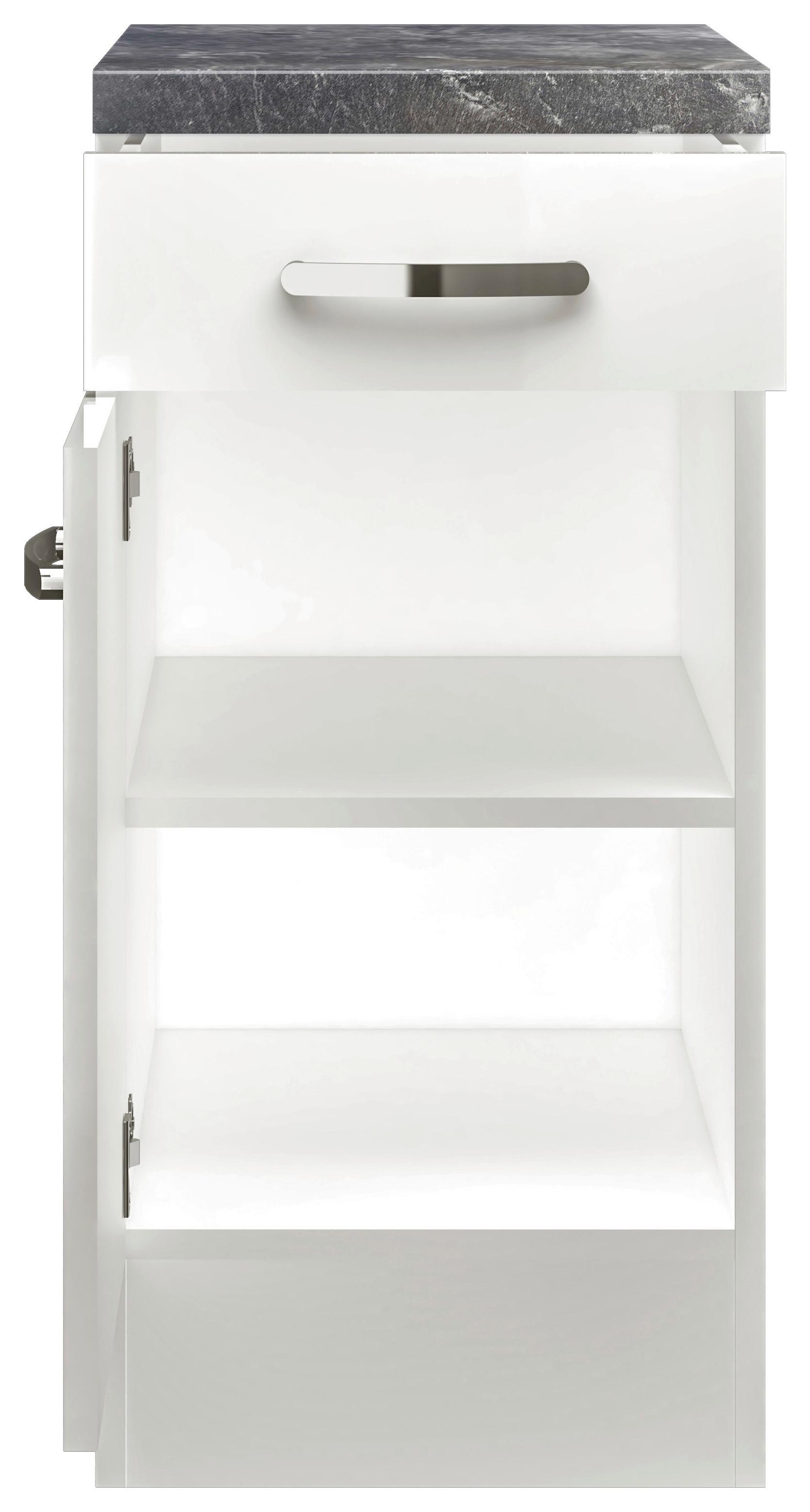 Kuhinjska Spodnja Omarica Alba, Bela, Š. 40 Cm - barve nerjavečega jekla/bela, Moderno, kovina/leseni material (40/86/60cm) - FlexWell