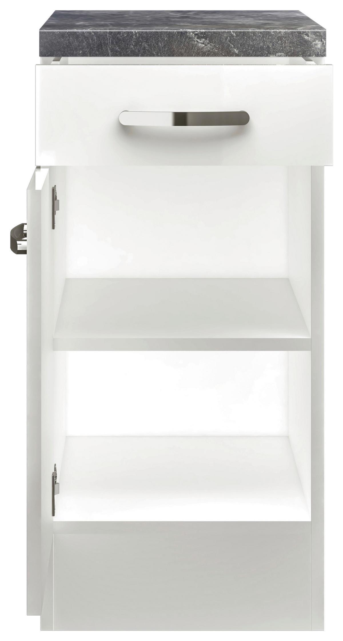 Kuhinjska Spodnja Omarica Alba, Bela, Š. 40 Cm - barve nerjavečega jekla/bela, Moderno, kovina/leseni material (40/86/60cm) - FlexWell
