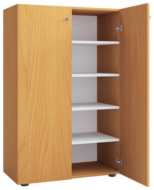 Schuhrschrank Lona XL ca.70x110x39cm Buchefarben - Buchefarben/Schwarz, KONVENTIONELL, Holzwerkstoff/Kunststoff (70/110/39cm) - MID.YOU