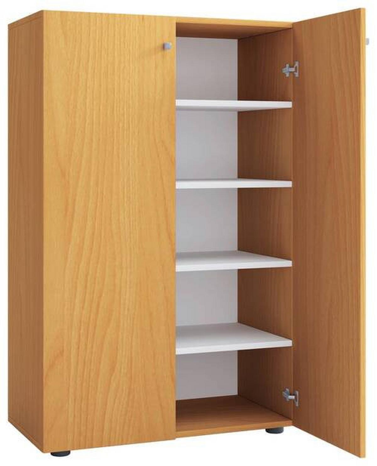 Schuhrschrank Lona XL ca.70x110x39cm Buchefarben - Buchefarben/Schwarz, KONVENTIONELL, Holzwerkstoff/Kunststoff (70/110/39cm) - MID.YOU