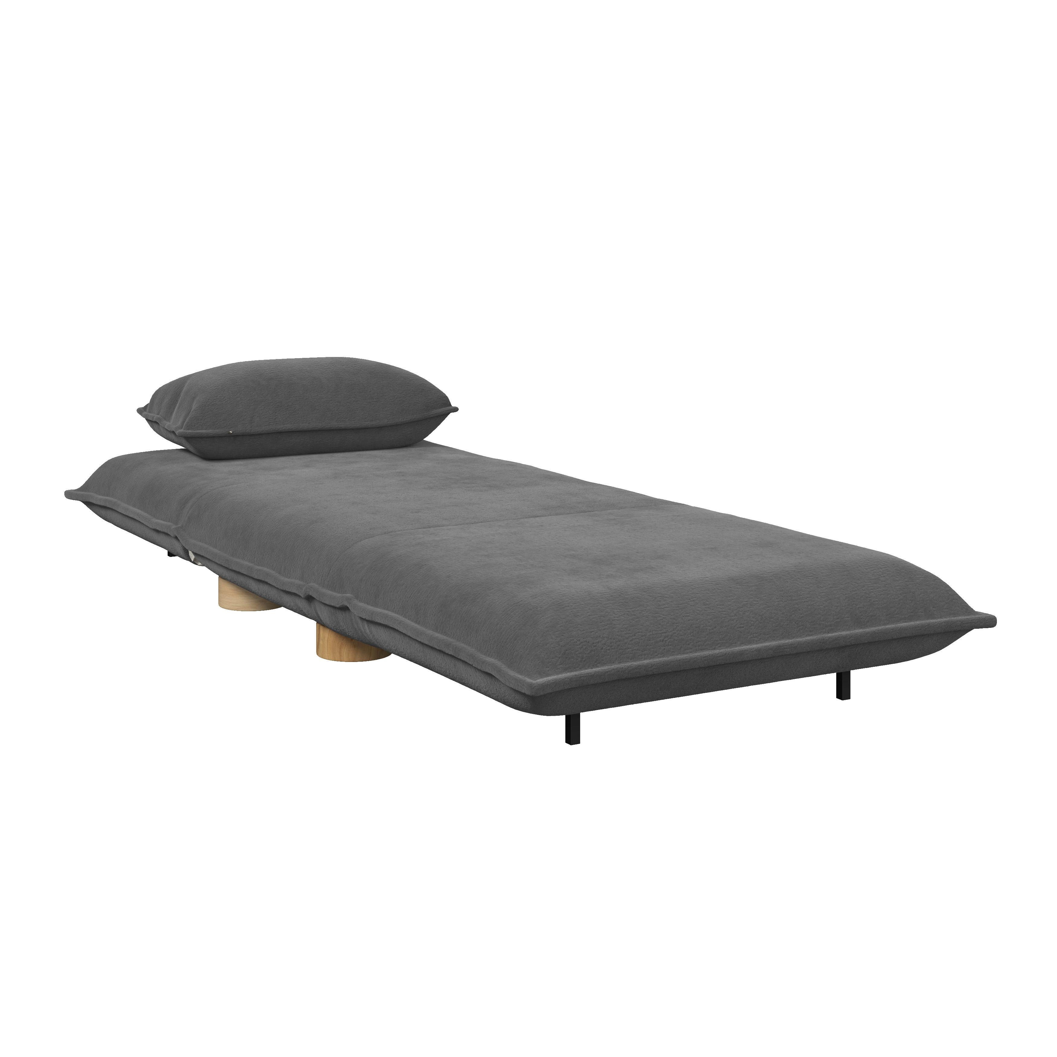 BÄDDFÅTÖLJ BELLA - mörkgrå/naturfärgad, Modern, metall/trä (85/76/84cm) - Bessagi Home