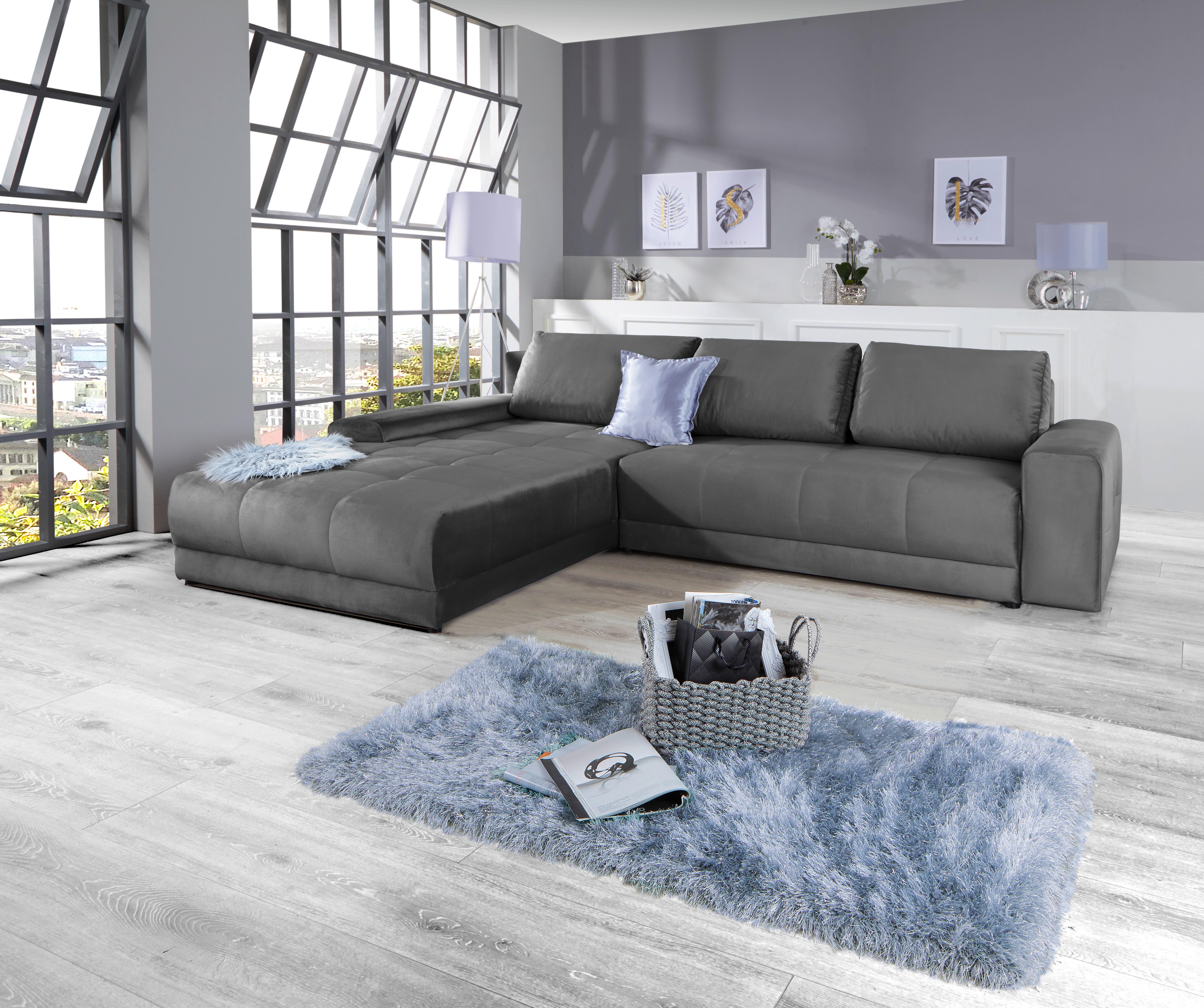 Canapea modulară Adria - gri închis, Modern, textil (213/308cm) - Based
