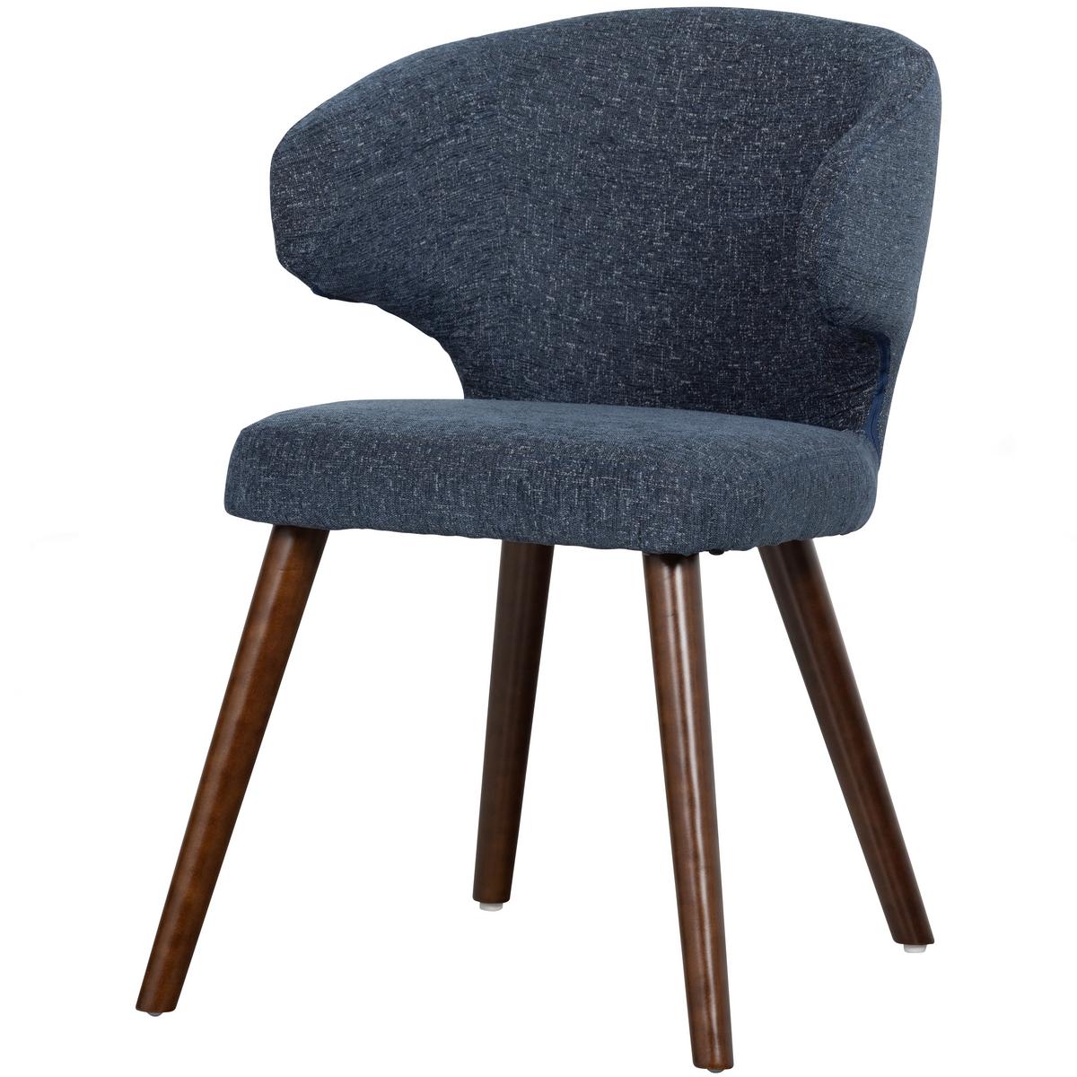 Armlehnstuhl-Set Cape Blau B: 55cm - Blau/Dunkelbraun, MODERN, Holzwerkstoff/Textil (55/77/65cm) - Livetastic