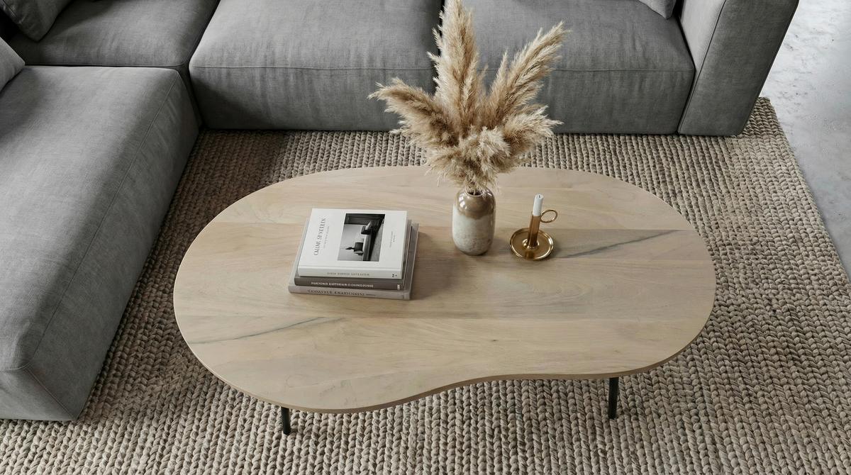 Couchtisch Wl7.450 - Weiss/Schwarz, Design, Holz/Metall (122/63/36cm) - MID.YOU