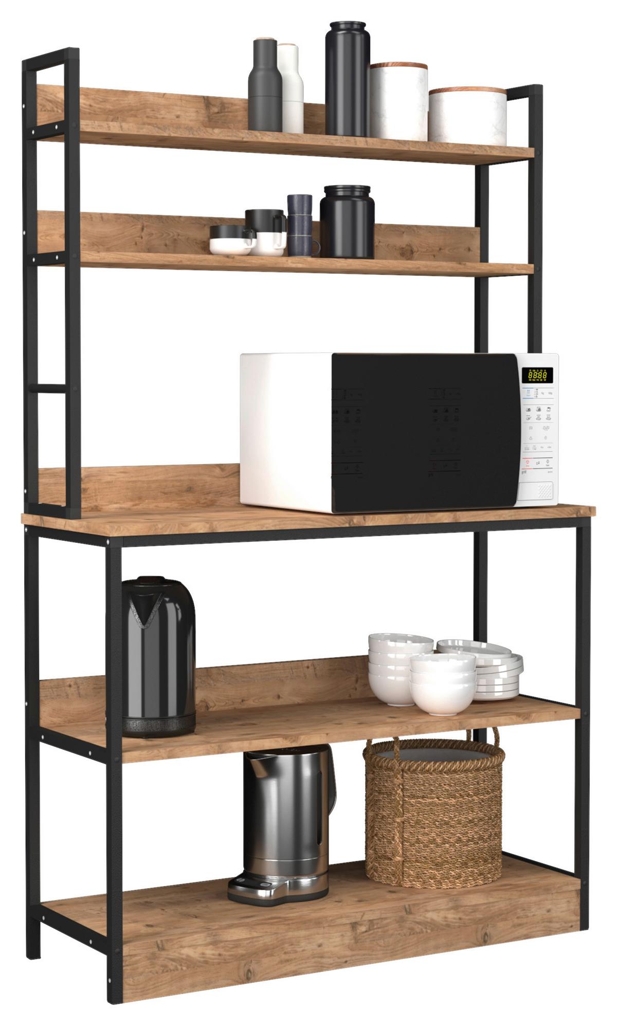 Regal INSASI Honigeiche ca. 101x161x36 cm - Honigeiche, Design, Holzwerkstoff/Metall (101/161/36cm) - MID.YOU