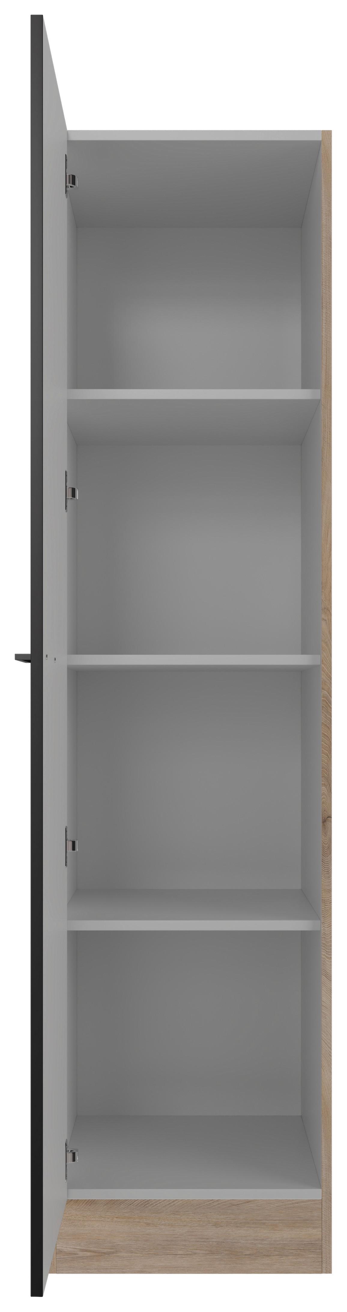 Omara Za Posodo Capri, Črna, Hrast - črna/barve hrasta, Konvencionalno, kovina/leseni material (50/200/57cm) - FlexWell