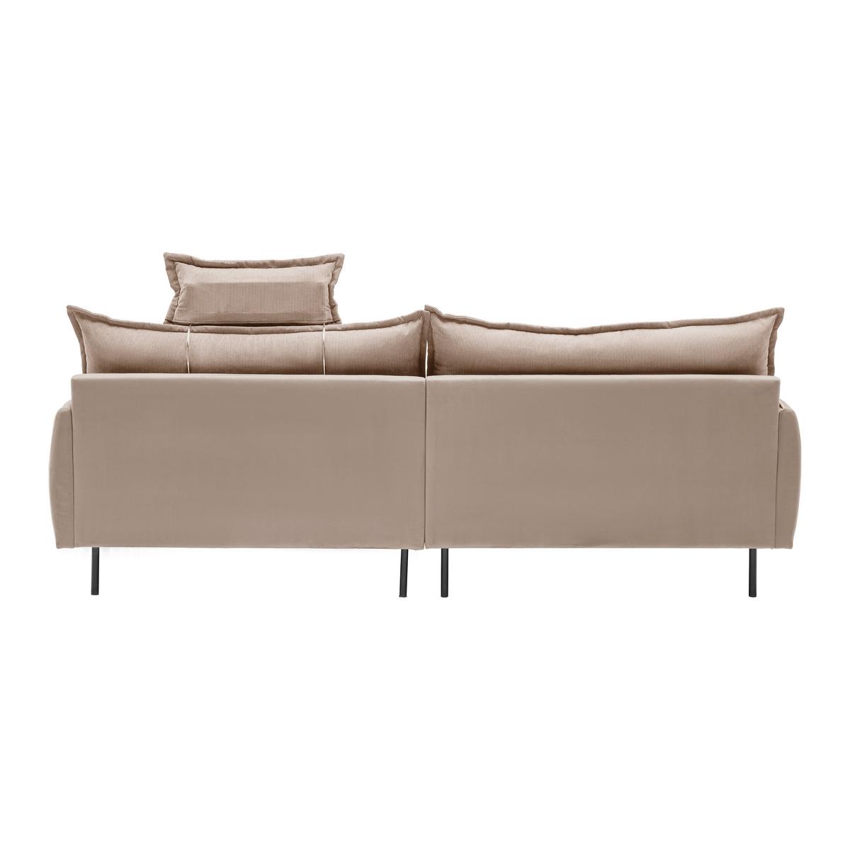 Ecksofa Nuovo Greige - Greige/Schwarz, MODERN, Textil/Metall (245/72-113/190cm) - Mömax