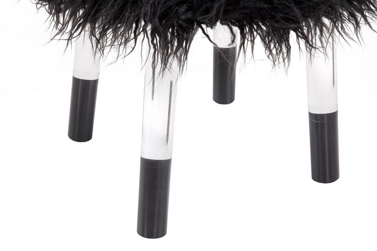 Hocker Laika 100 - Transparent/Schwarz, Design, Kunststoff/Textil (41/46/41cm) - Kayoom