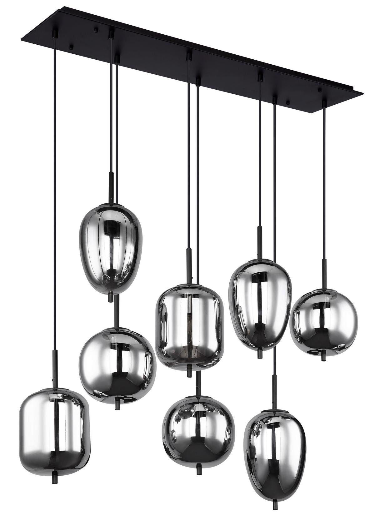 LAMPA WISZĄCA 15345-8LU BLACKY - czarny, Design, metal/szkło (94/34/120cm) - Dieter Knoll
