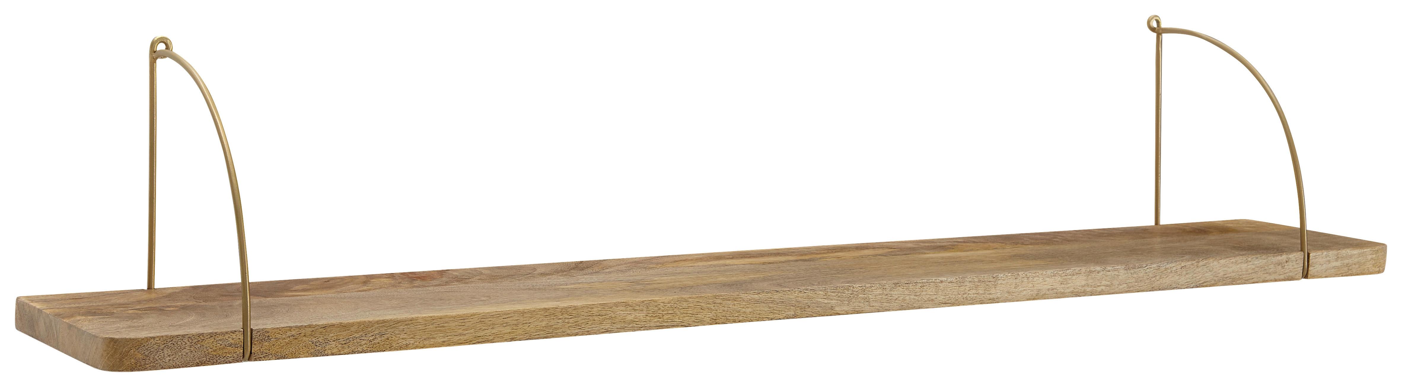 Wandregal Mangoholz - Braun, Basics, Holz (100/25/22cm) - MID.YOU