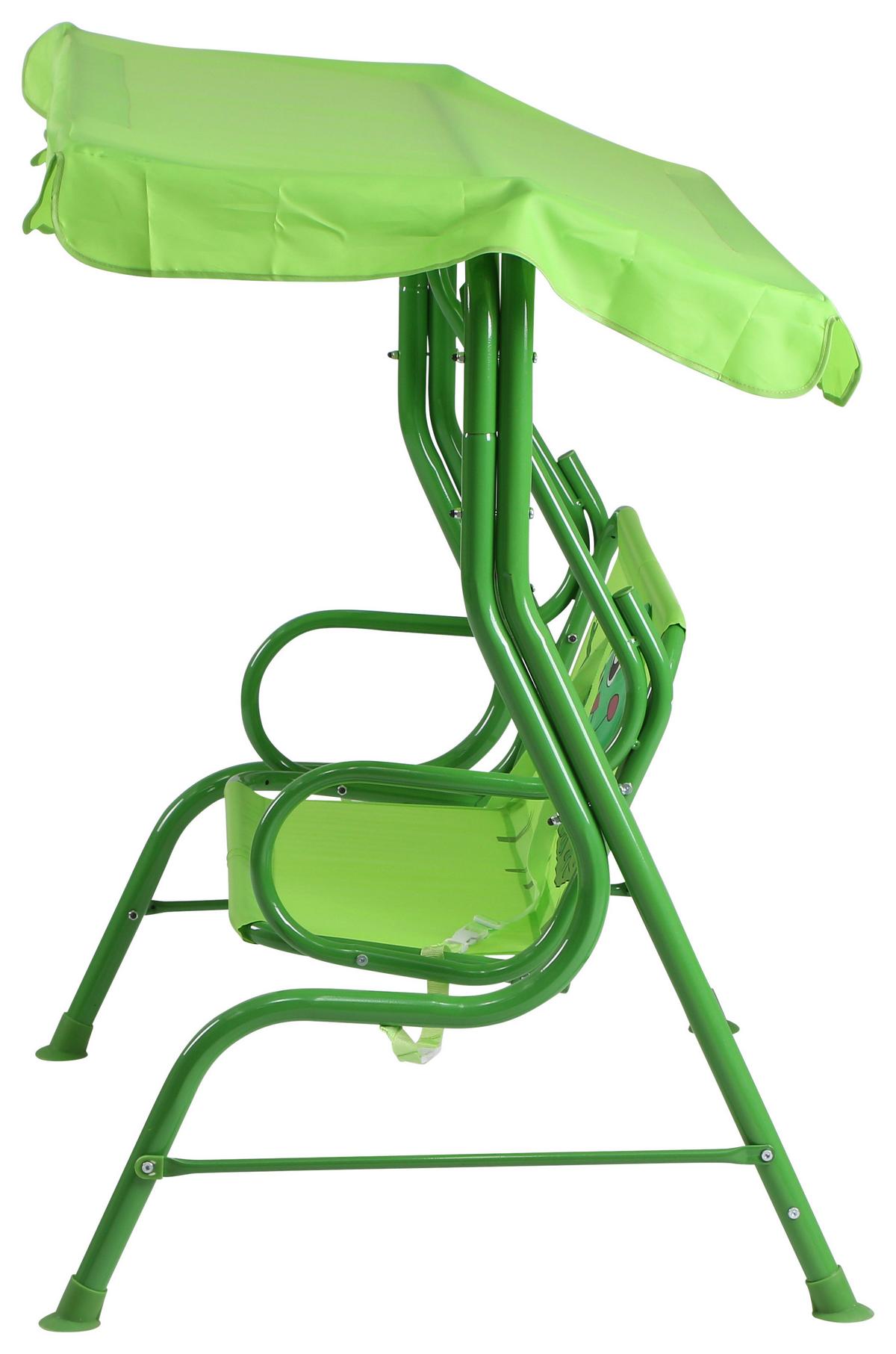 Kinder-Hollywoodschaukel Grün - Grün, MODERN, Textil/Metall (115/118/75cm) - Siena Garden