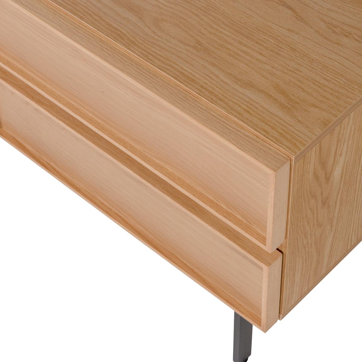 Lowboard Tours Naturfarben - Schwarz/Naturfarben, Design, Holzwerkstoff/Metall (180/51/42cm) - Livetastic