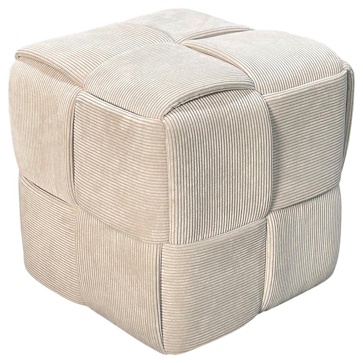 Pouf URBAN Beige, Cord - Beige, Design, Textil (40/40/40cm) - MID.YOU