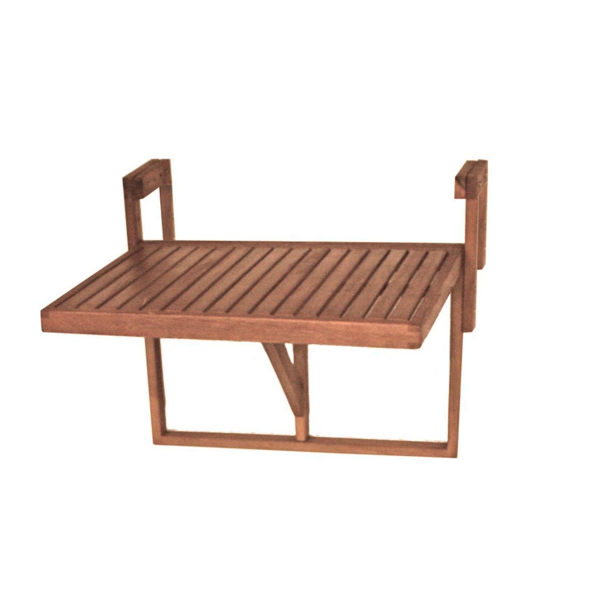 Balkonhängetisch Berkeley ca. 65x64x52 cm Holz geölt - Braun, Basics, Holz (65/64/52cm) - Gardenson