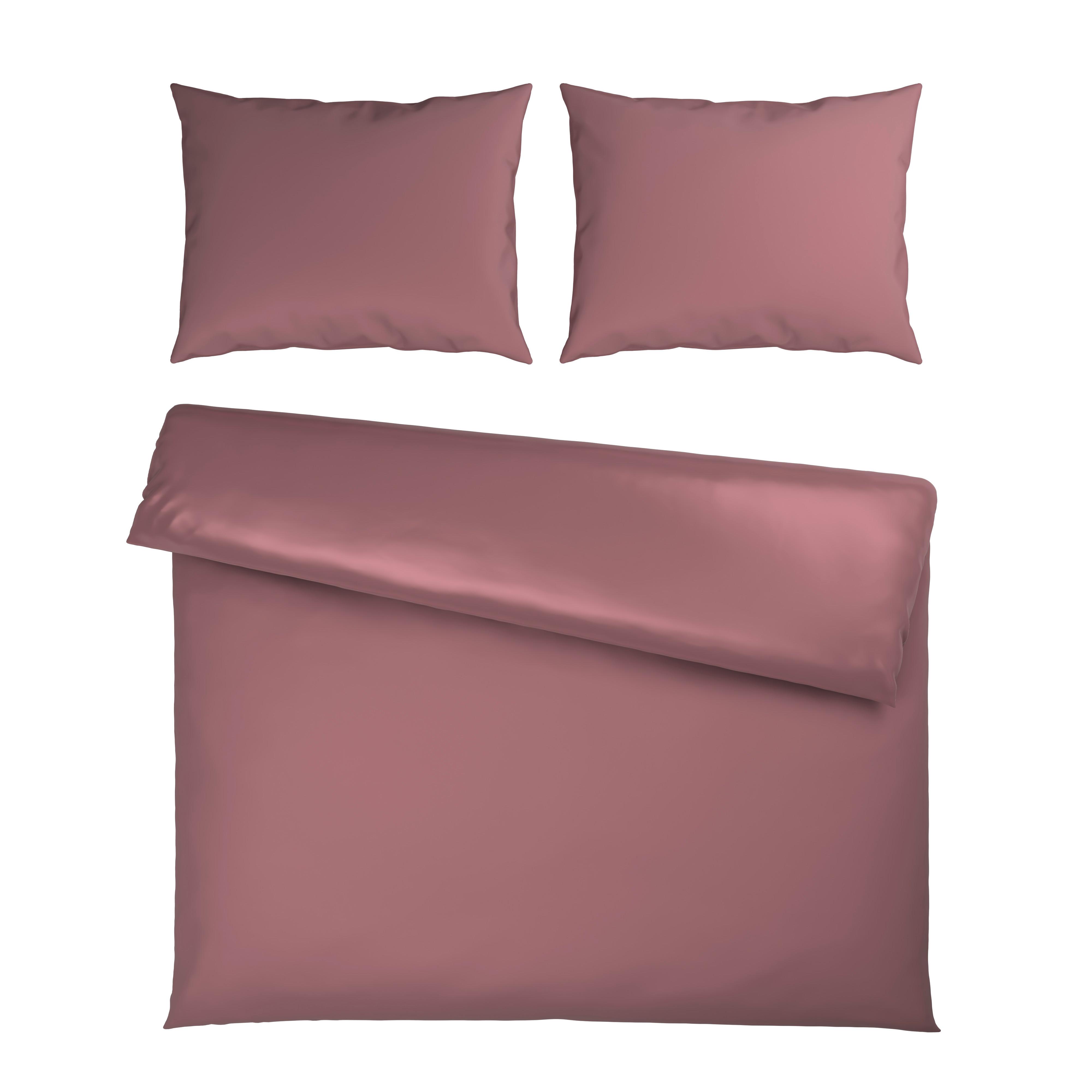 Bettwäsche Xenia Uni XXL Mauve ca. 200x220cm - Mauve, MODERN, Textil (200/220cm) - Premium Living
