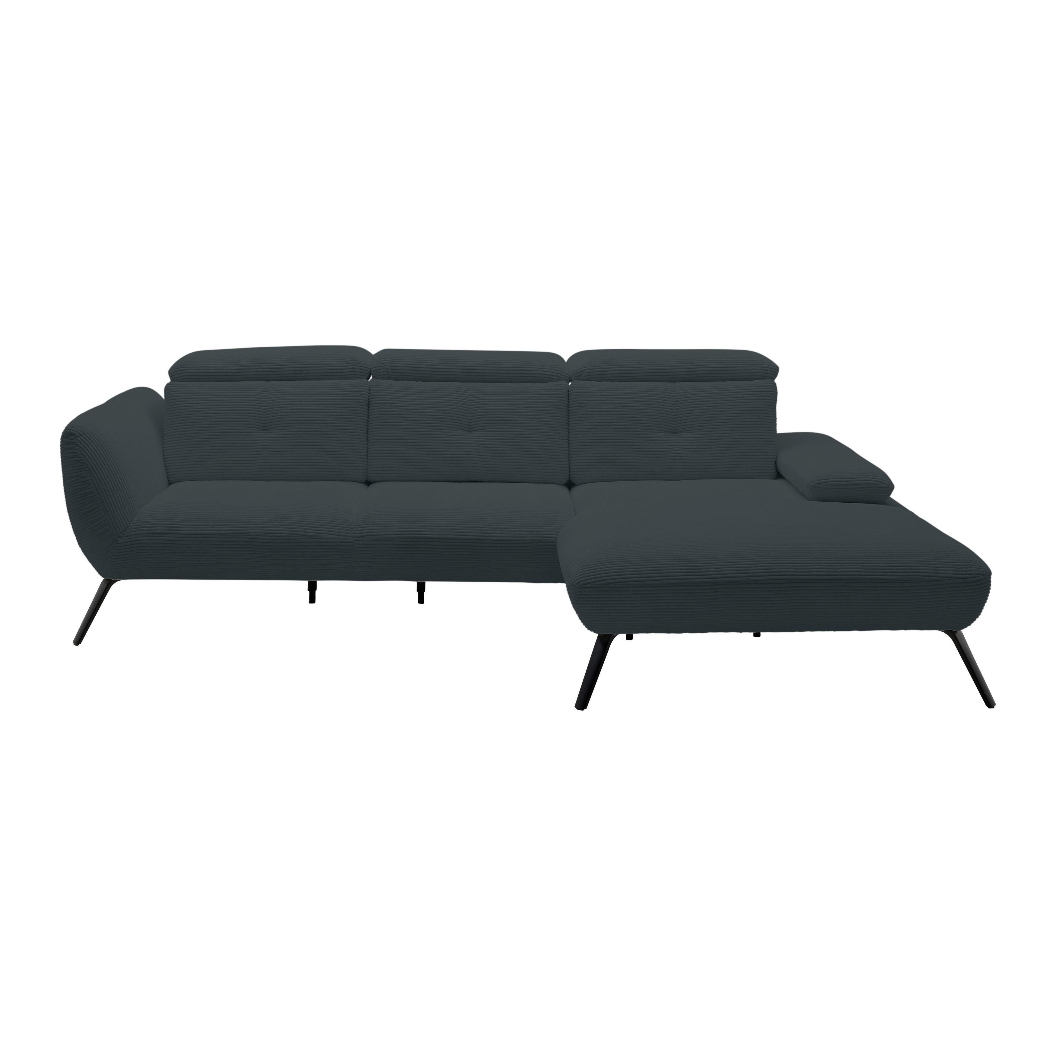 Wohnlandschaft Seattle Schwarz - Schwarz/Weiß, MODERN, Holzwerkstoff/Textil (301/196cm) - Premium Living