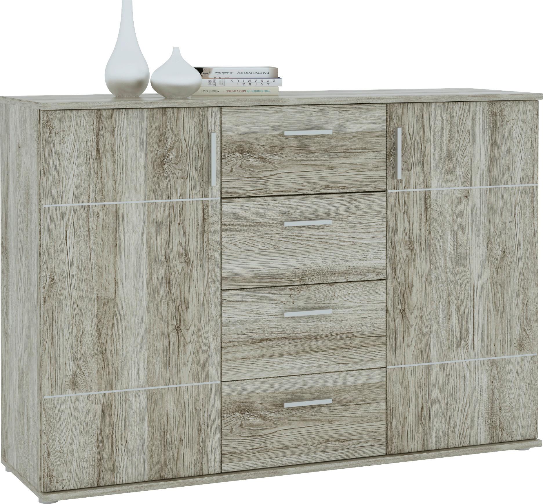 Comodă JONAS - culoare lemn stejar, Modern, material pe bază de lemn (131,7/92,2/38,5cm) - Modern Living