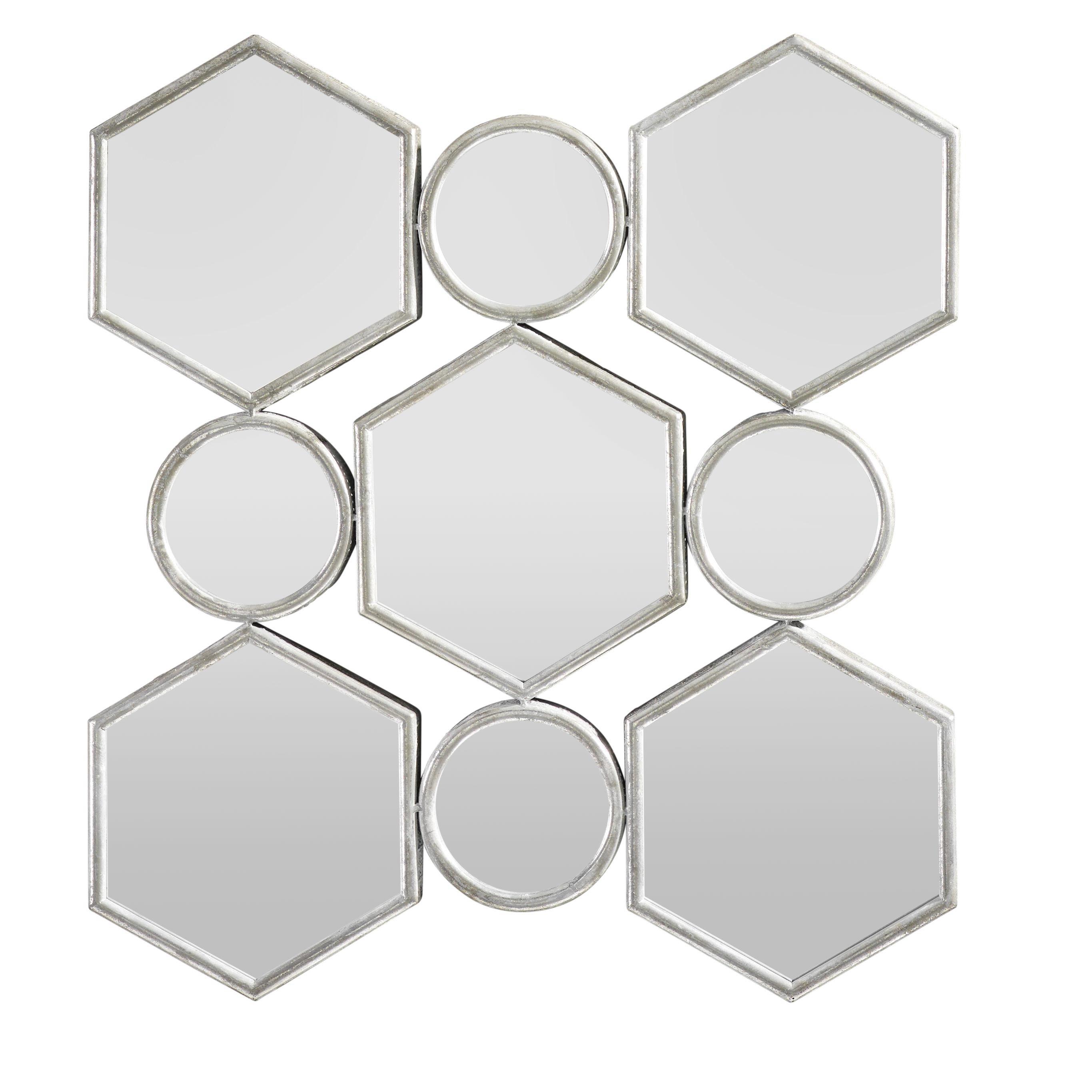 Spiegel in Silber antik ca. 88/85,5/6,5 cm 'Beni' - Silberfarben, MODERN, Glas/Holzwerkstoff (88/85,5/6,5cm) - Bessagi Home