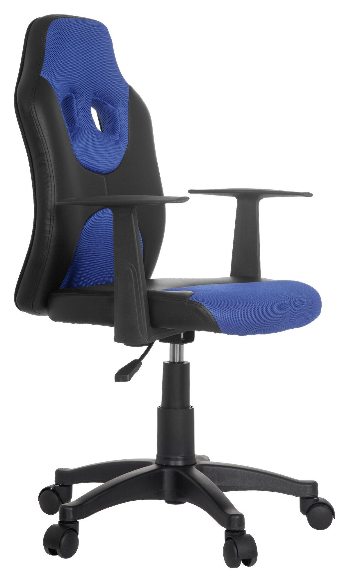 Mladinski Vrtljivi Stol Kid Racer Al, Črna, Modra - modra/črna, Basics, umetna masa (54/90-100/48cm) - MID.YOU