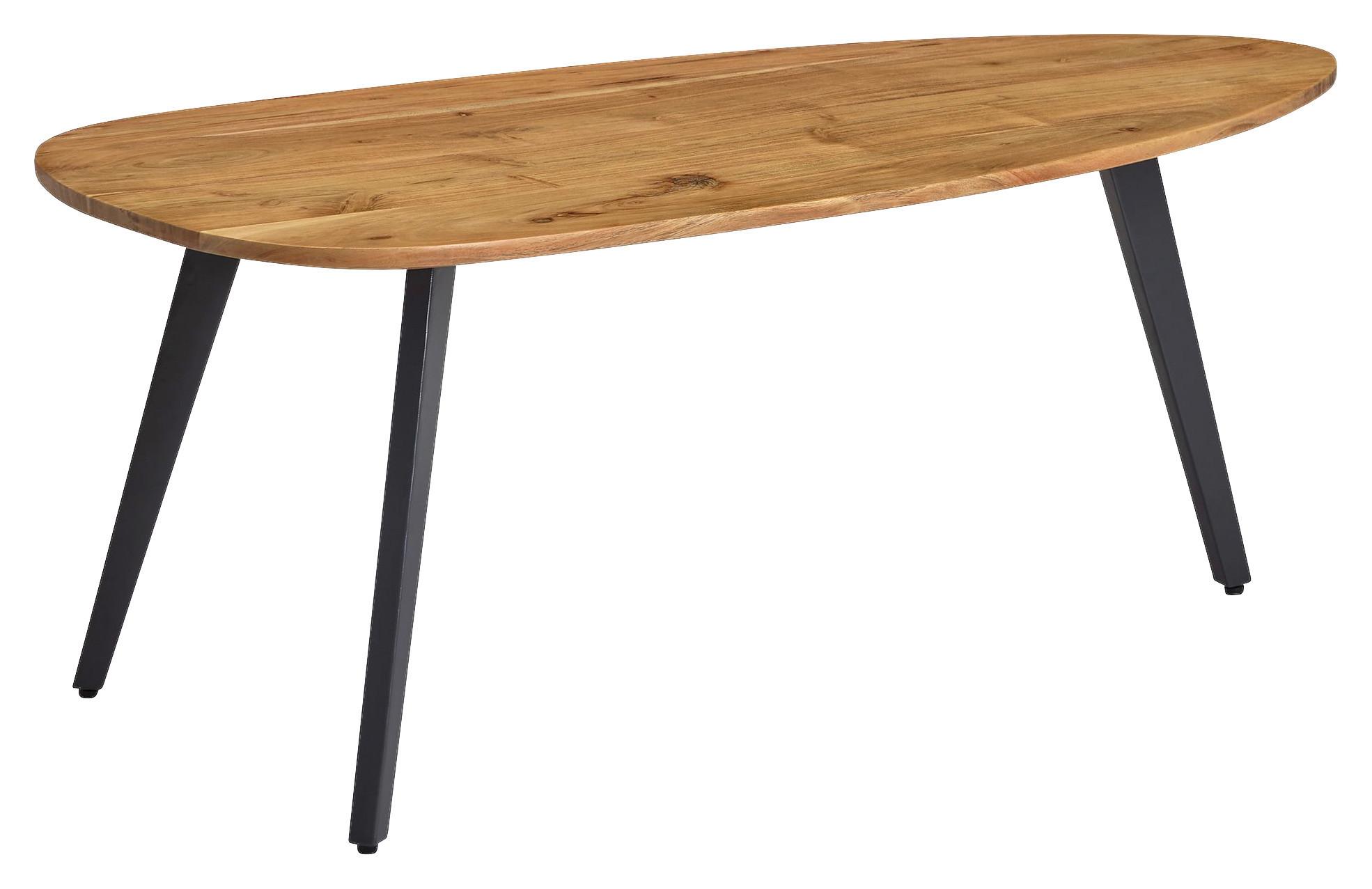 Klubska Miza Wohnling - siva/barve akacije, Moderno, kovina/les (110/60/45cm) - MID.YOU