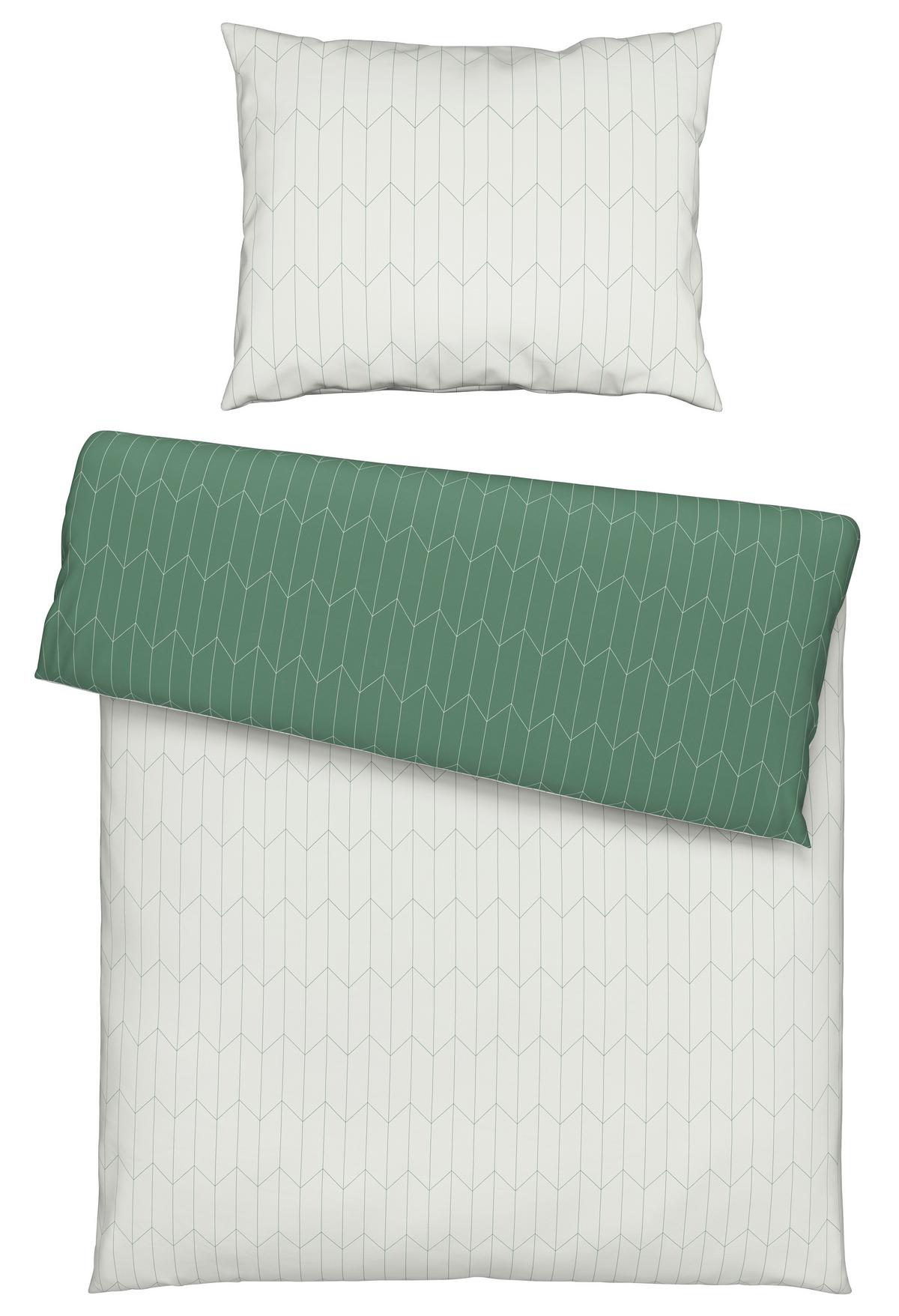 Ágyneműhuzat-garnitúra Tegola - natúr színű/zöld, Modern, textil (140/200cm) - Modern Living