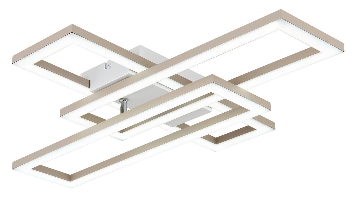 Led Stropna Svjetiljka Wilton - bijela/boje pijeska, Design, plastika (55/40/7,5cm) - Globo