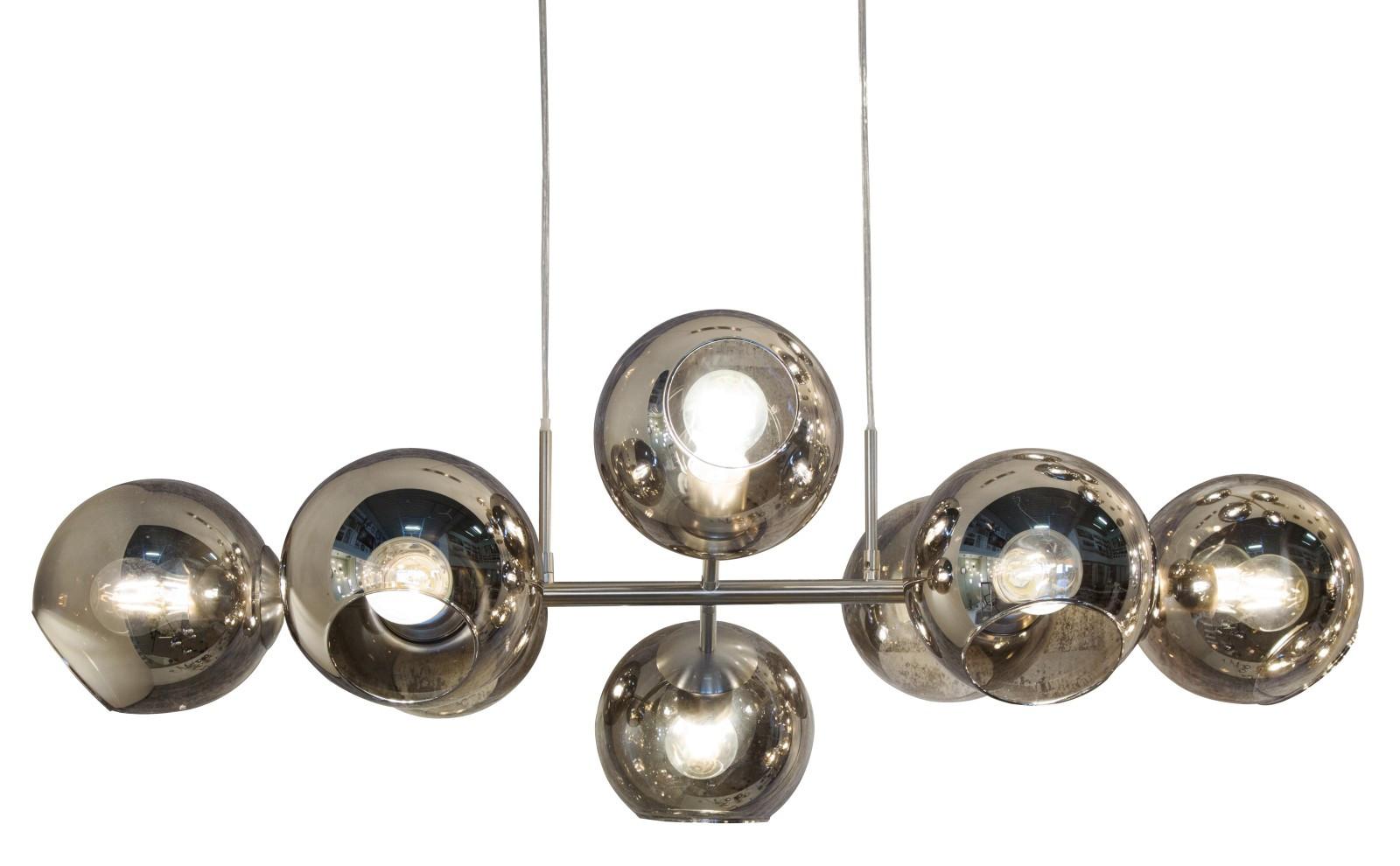 Viseča Svetilka Pilar - temno siva, Design, kovina/steklo (100/38/150cm) - Globo
