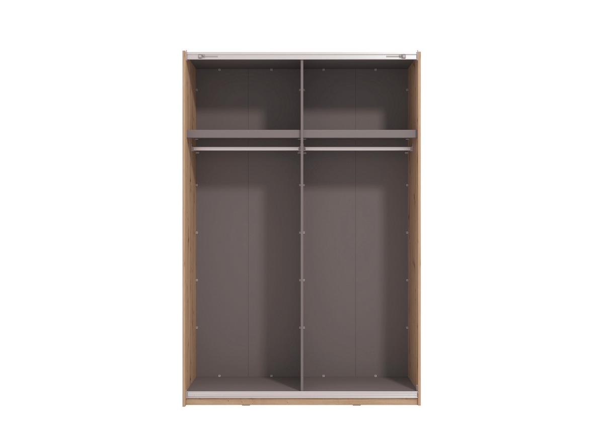 Schwebetürenschrank Gard 150 in Eiche Artisan - Schwarz/Eiche Artisan, KONVENTIONELL, Holzwerkstoff/Metall (146/217/61cm) - Mömax