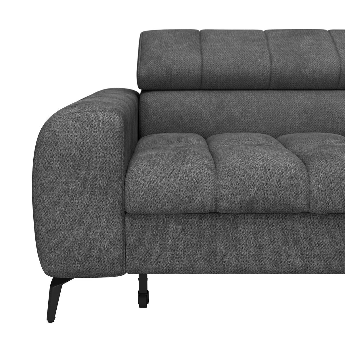 Kutna Garnitura Volf - crna/antracit, Trend, tekstil/metal (261/203cm)
