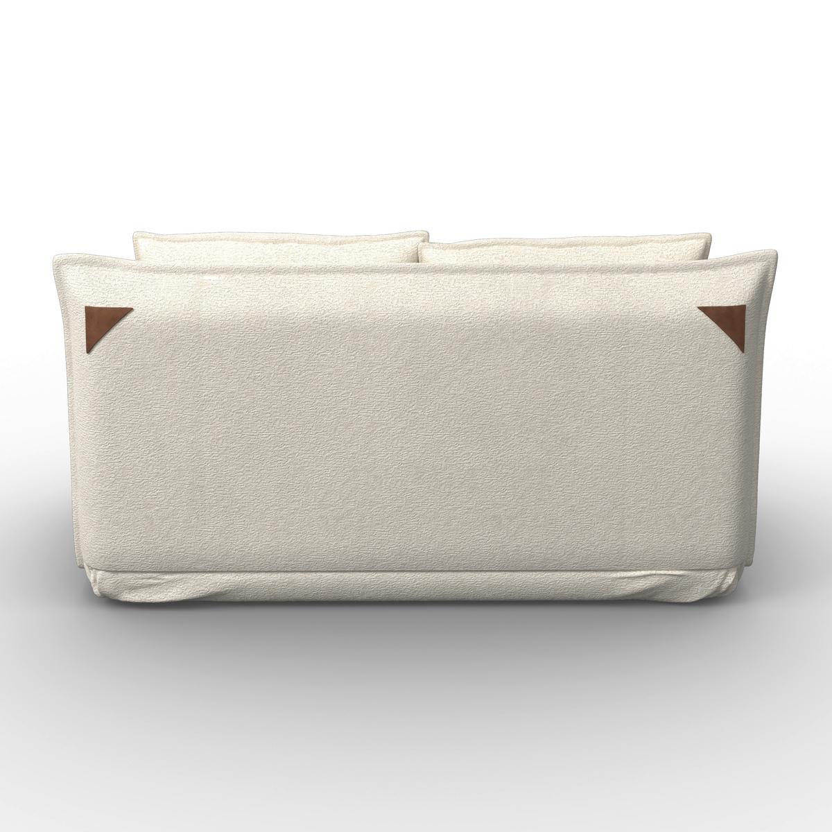 Schlafsofa Macy Bouclé Weiß - Weiß, MODERN, Textil/Metall (140/35/63cm) - Bessagi Home
