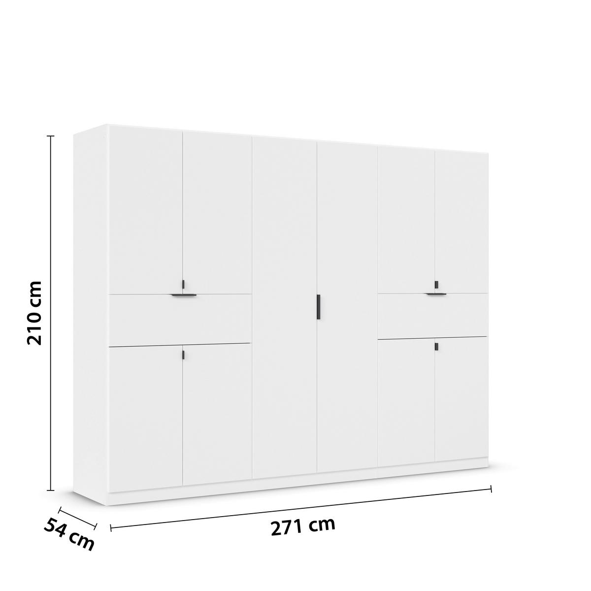 Ormar S Klasičnim Vratima Ticao - bijela/siva, Moderno, drvni materijal/metal (271/210/54cm) - Modern Living