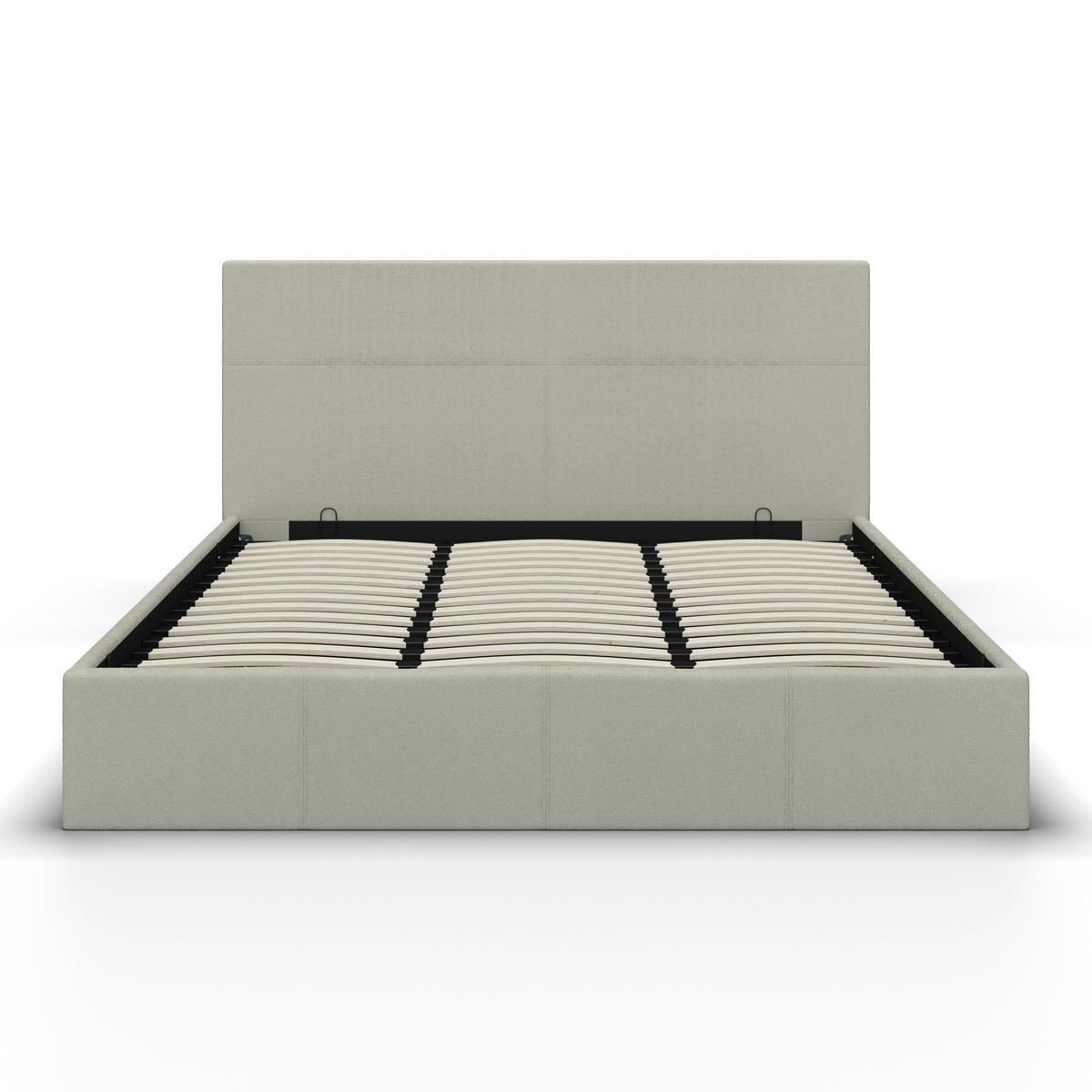 Kárpitozott Ágy Yara - világosszürke/fekete, Modern, faalapú anyag/textil (180/200cm) - Bessagi Home