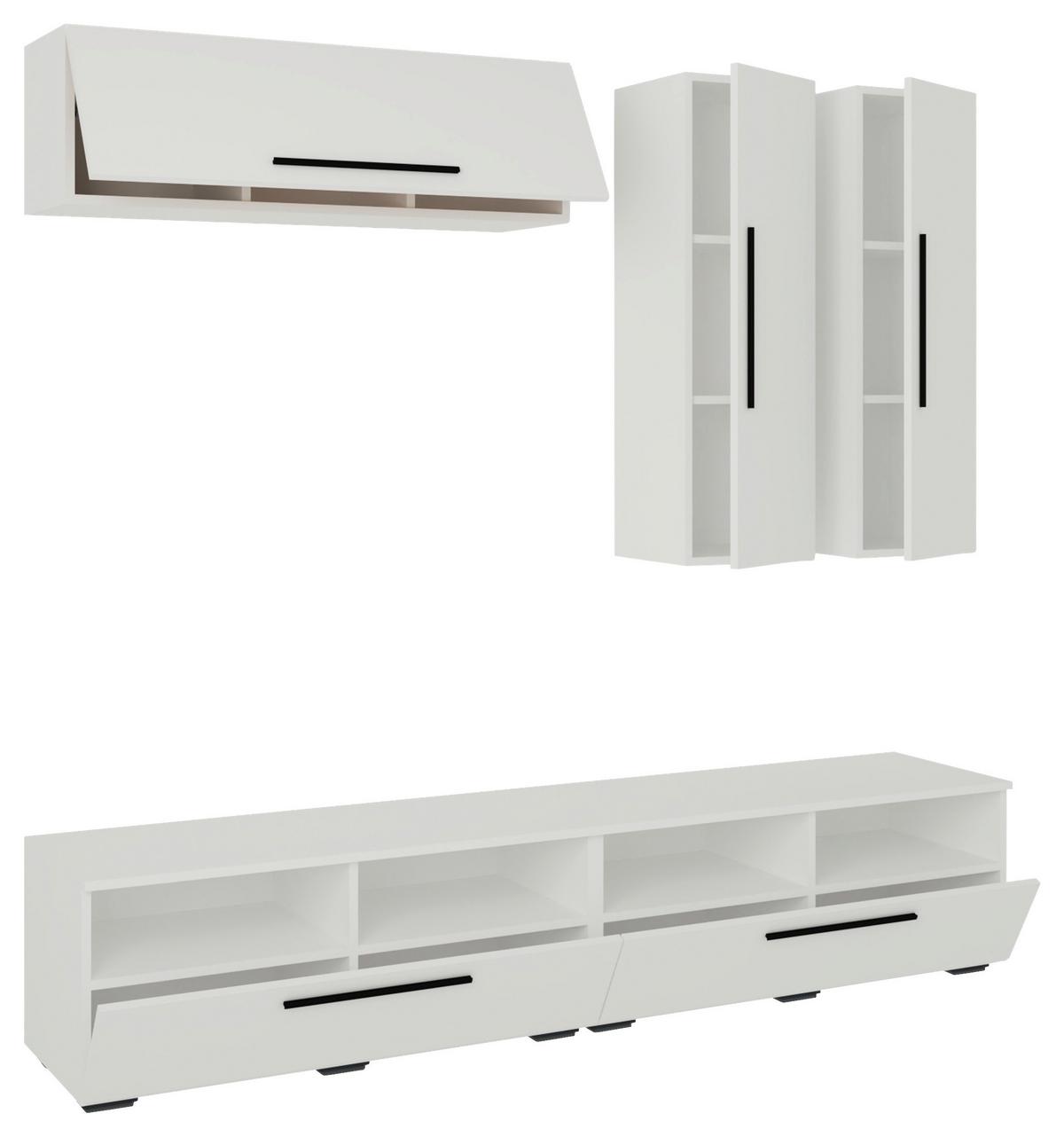 Dnevni Regal Arila, Bela, 5-Delno - črna/bela, Moderno, umetna masa/leseni material (190/200/40cm) - MID.YOU