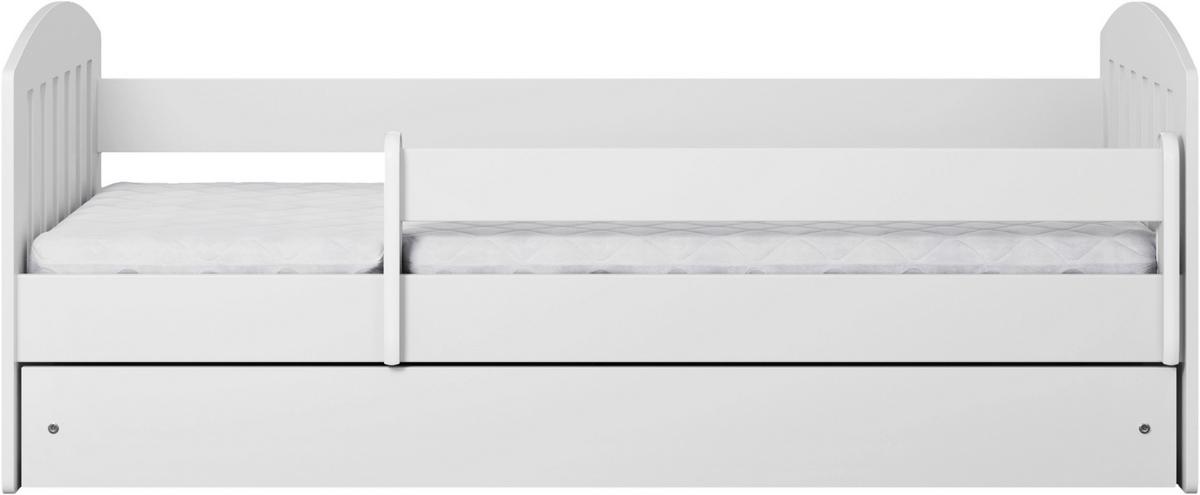 Otroška Postelja Classic 1, Bela, 80x180cm - bela/barve breze, Moderno, tekstil/leseni material (80/180cm) - MID.YOU