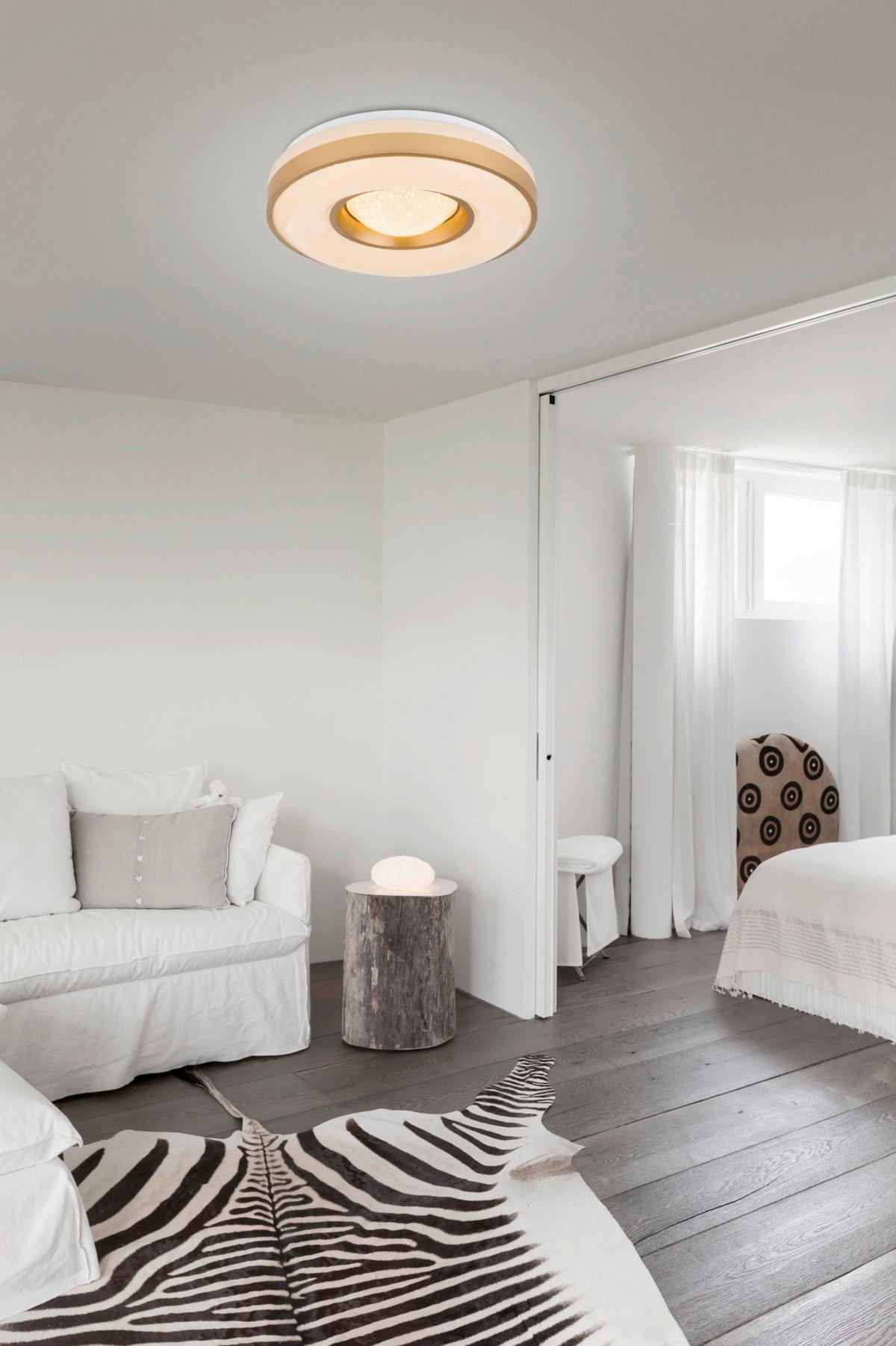 Led Mennyezeti Lámpa Colla - opál/aranyszínű, műanyag/fém (41/10cm)