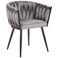 KRZESŁO Z PODŁOKIETNIKAMI WEAVY - ciemnoszary/czarny, Lifestyle, metal/tkanina (60/78/55cm) - Landscape