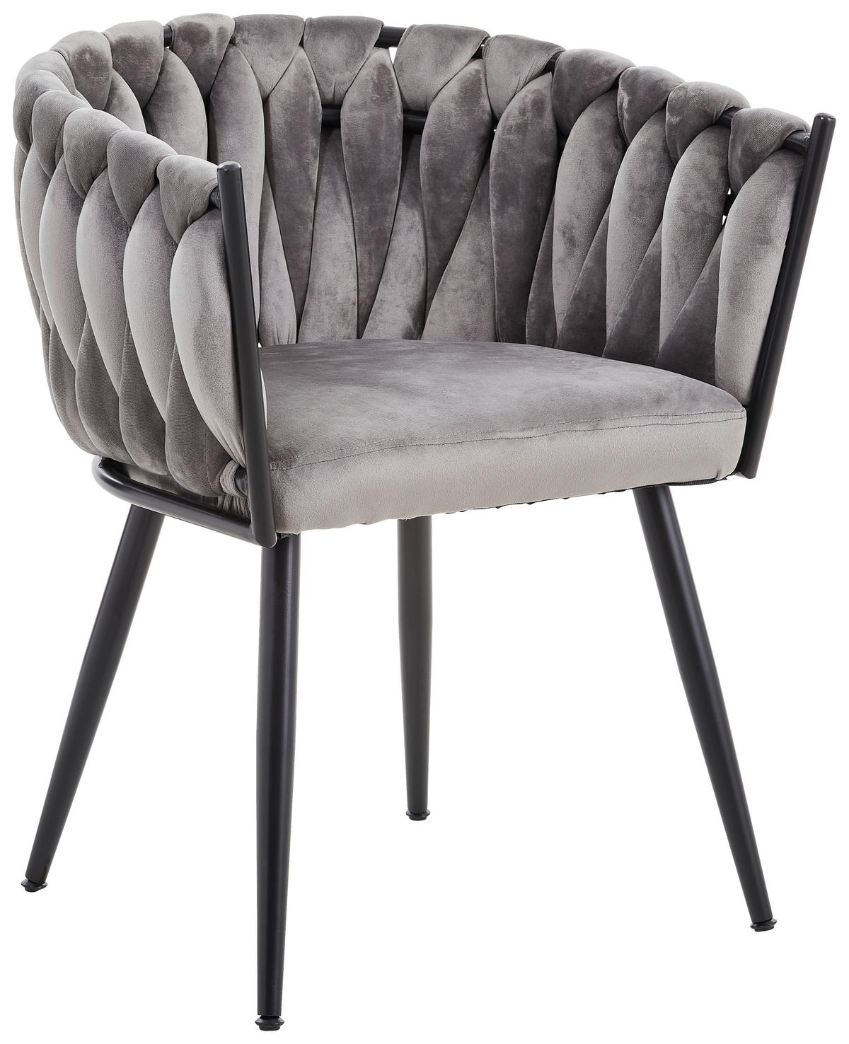 KRZESŁO Z PODŁOKIETNIKAMI WEAVY - ciemnoszary/czarny, Lifestyle, metal/tkanina (60/78/55cm) - Landscape