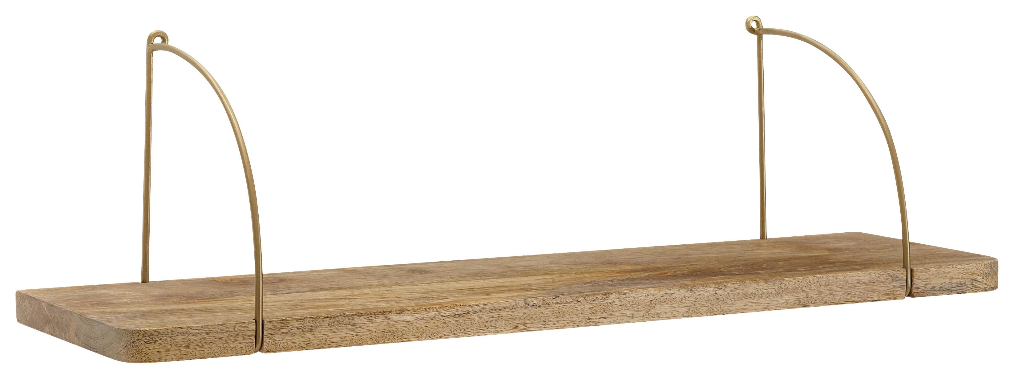 Wandregal Mangoholz - Braun, Basics, Holz (80/25/22cm) - MID.YOU